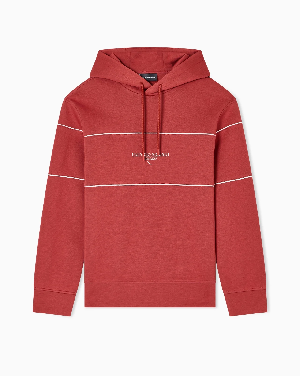 DOUBLE-JERSEY HOODED SWEATSHIRT WITH 3D-EFFECT LOGO - 1