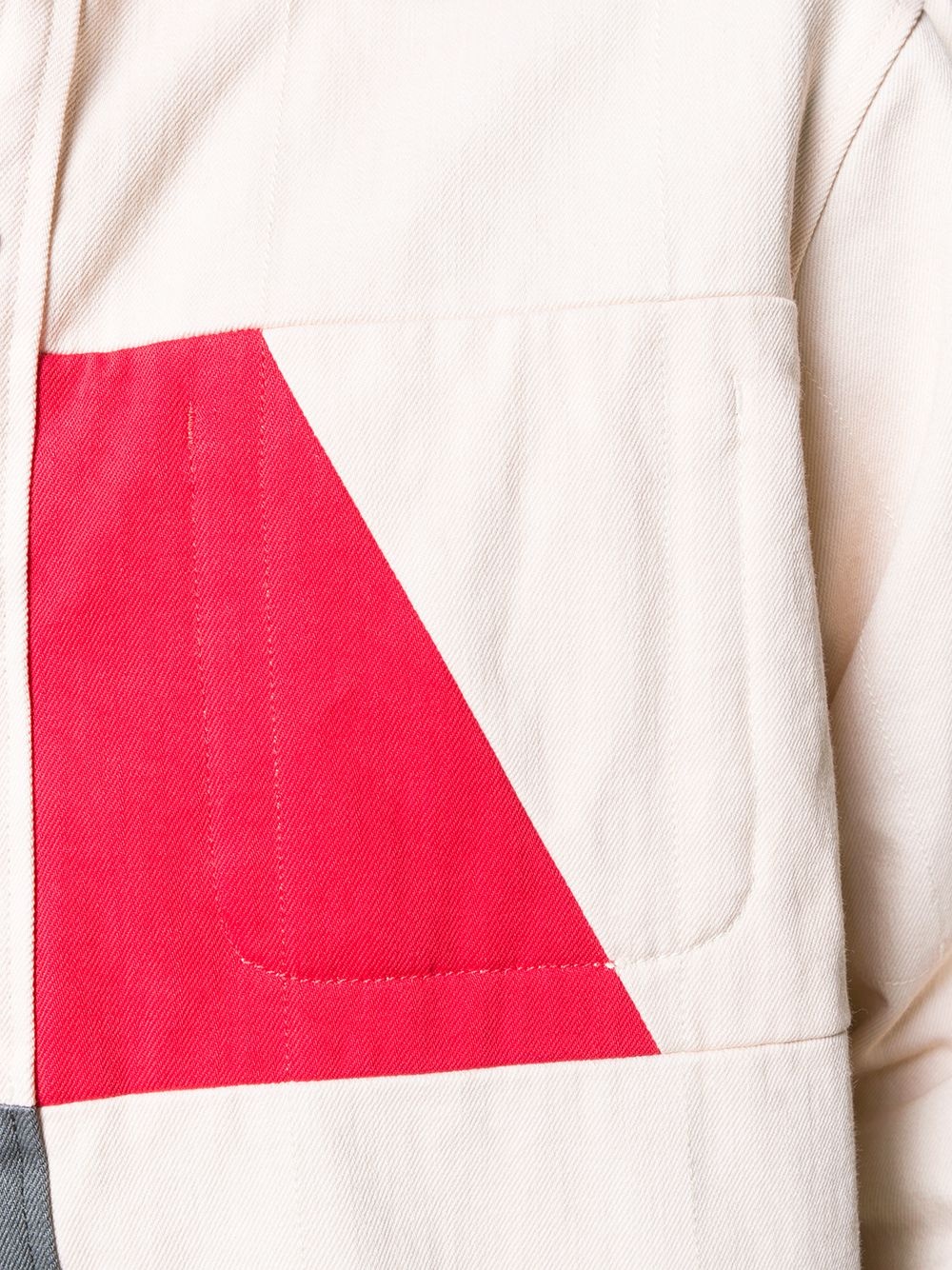 colour block shirt jacket - 5