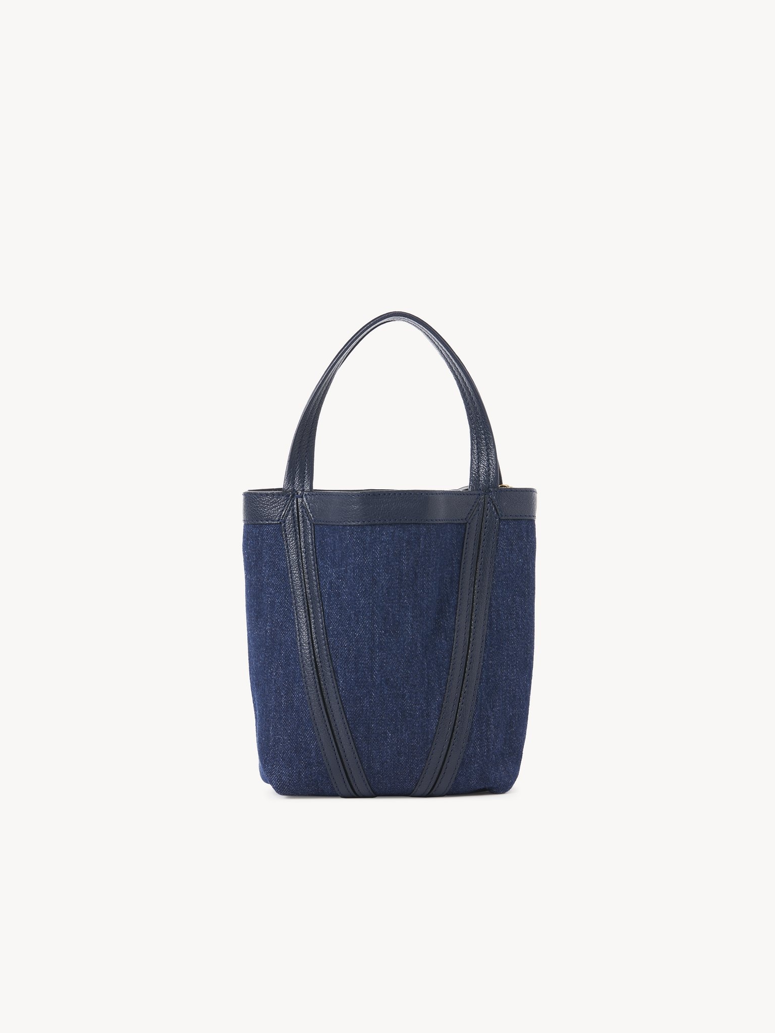 SMALL CHLOÉ SPIN TOTE BAG IN DENIM - 4