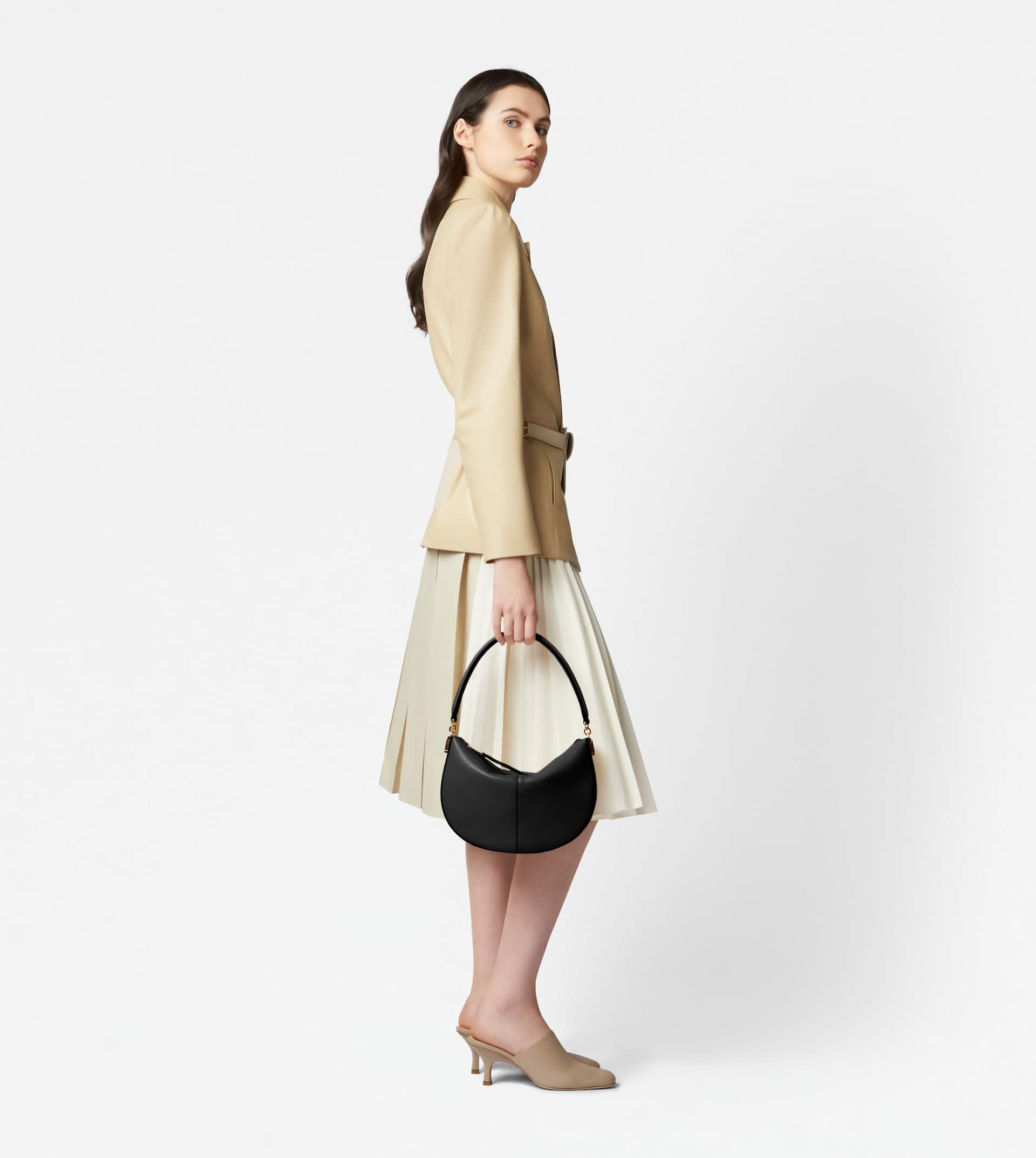 TOD'S T CASE HOBO BAG IN LEATHER MINI - BLACK - 2