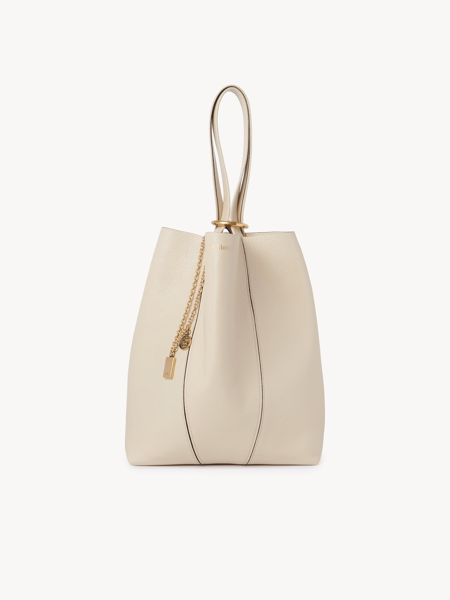 CHLOÉ SPIN TOTE BAG IN GRAINED LEATHER - 1