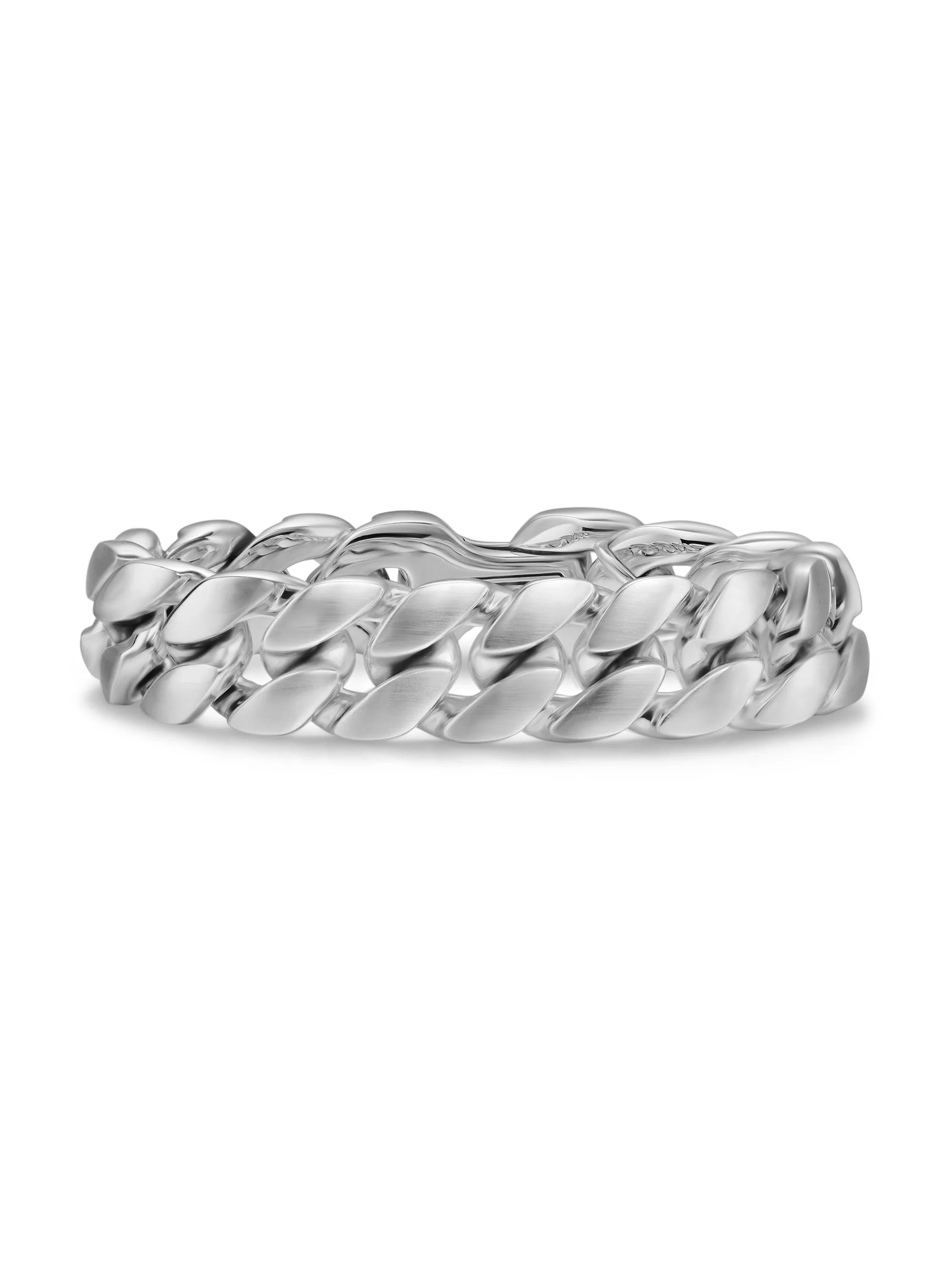 Men's Curb Chain Bracelet in Sterling Silver, 18MM - Silver - 1