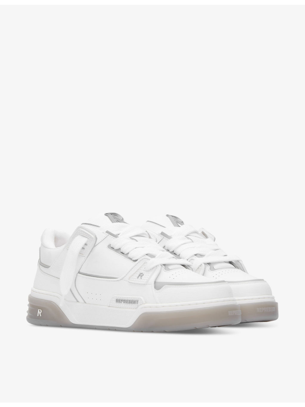 Studio panelled leather mid-top trainers - 3