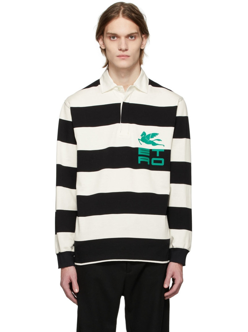 Black & White Stripe Polo - 1