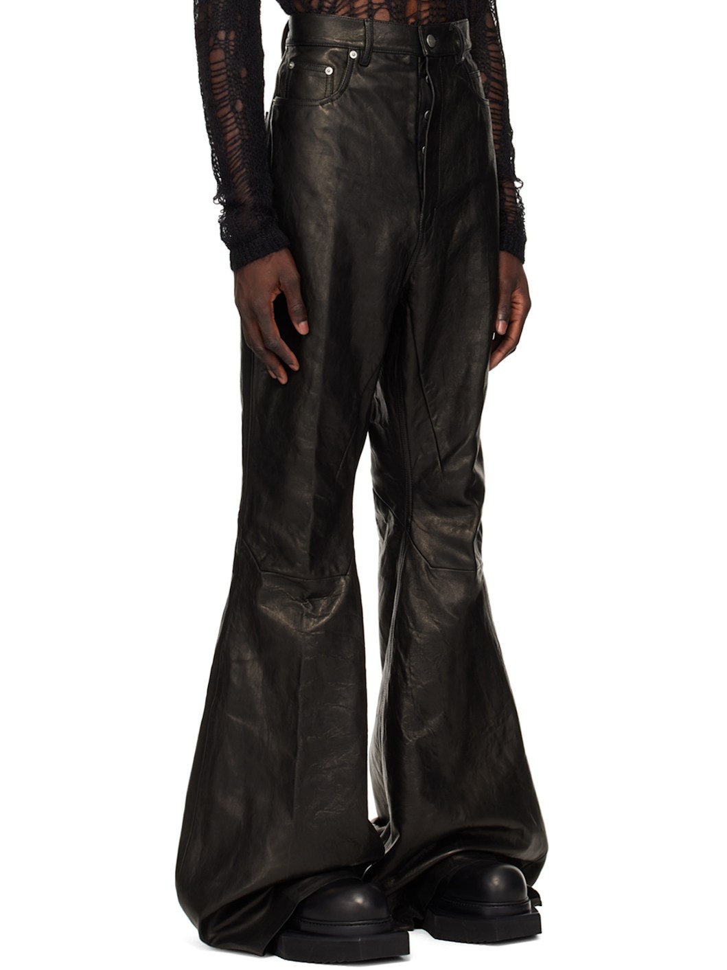 Black Porterville Bolan Leather Trousers - 2