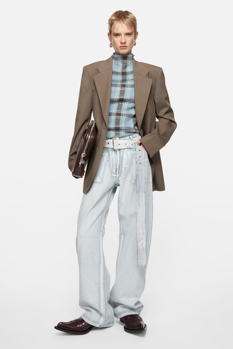 Acne Studios Denim trousers with belt - Blue/white outlook