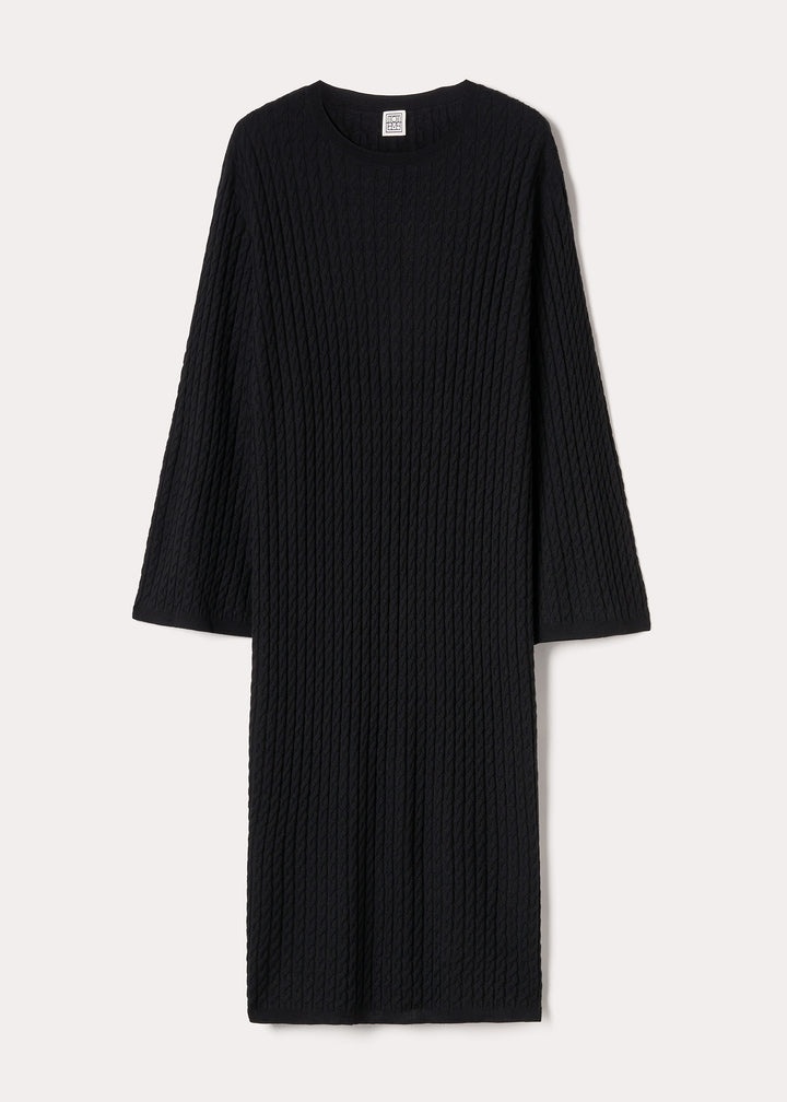 Cable knit dress black - 1