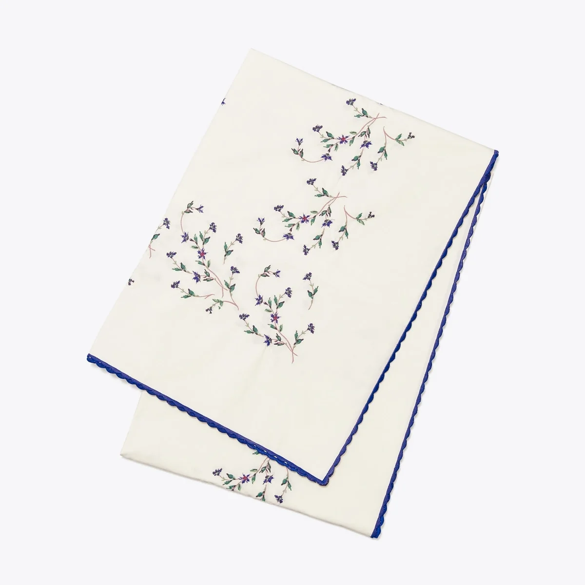 Jolie Fleur Embroidered Square Tablecloth - 1