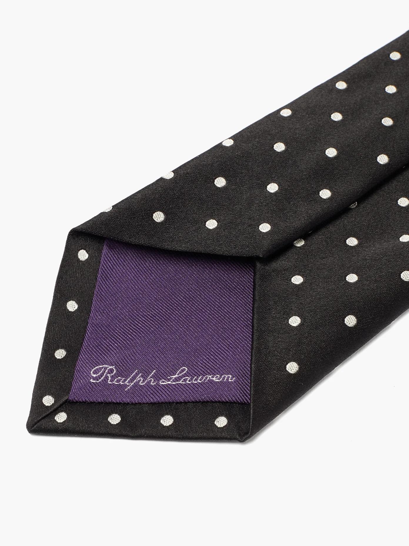 Polka-dot silk-satin tie - 3