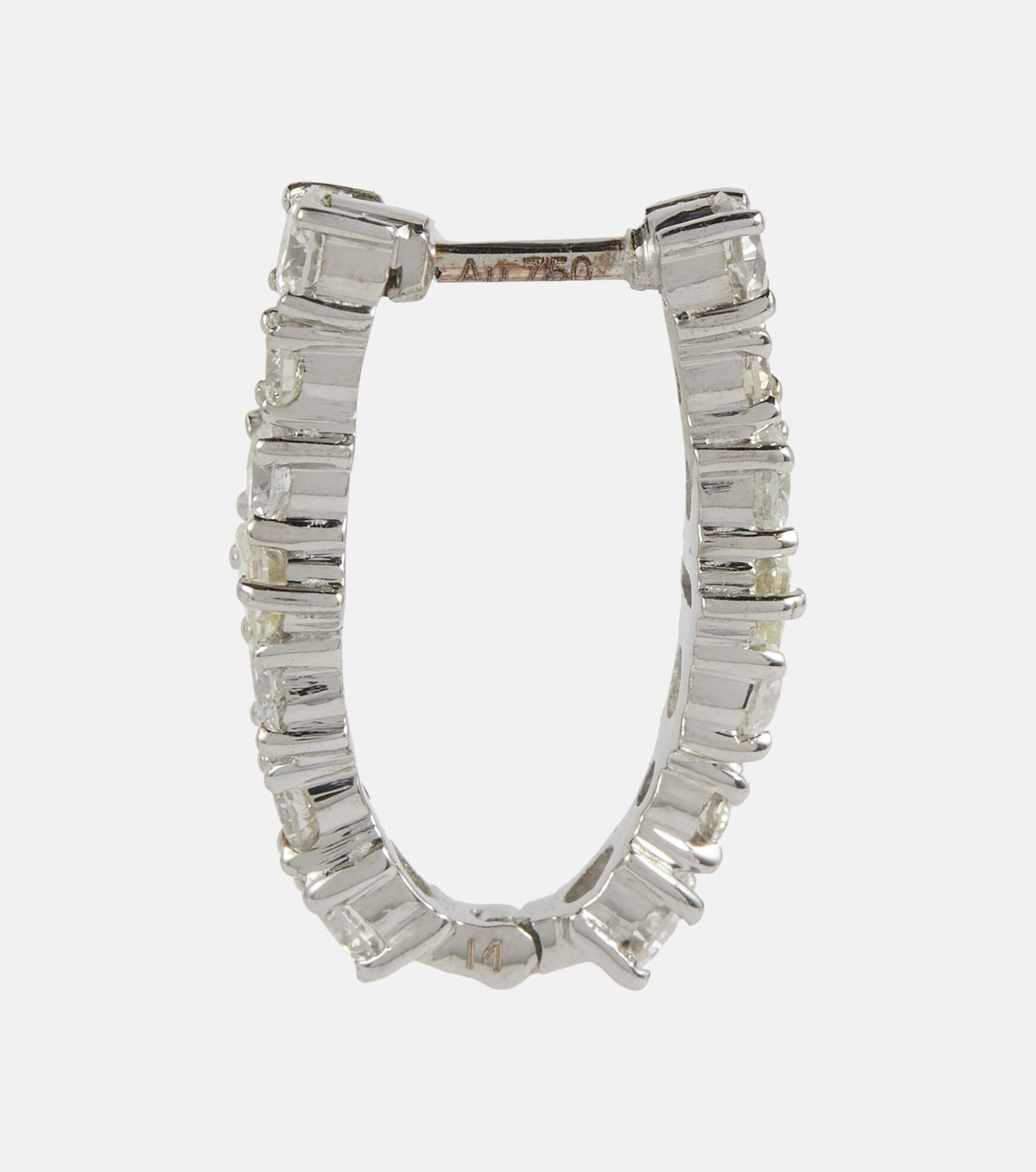 Rivulet 18kt white gold hoop earrings with diamonds - 4