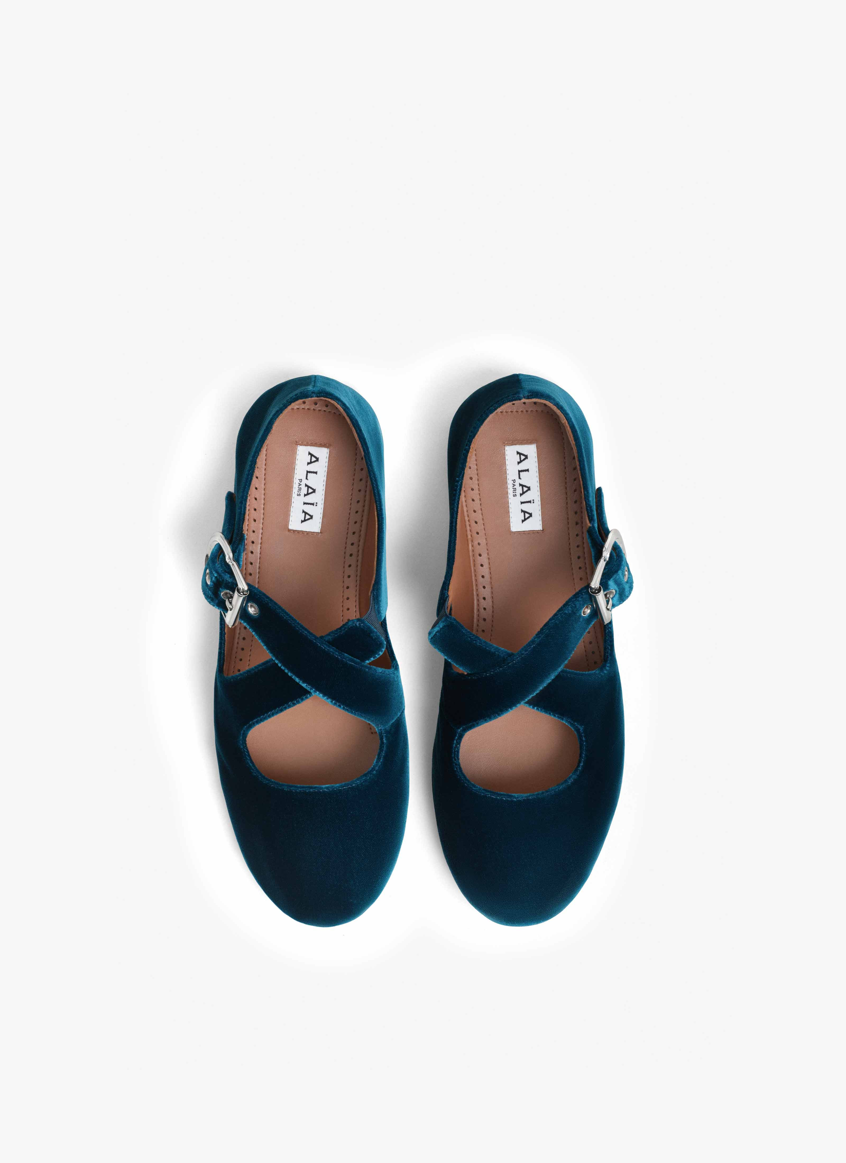 CRISS CROSS BALLET FLATS IN VELVET - 2