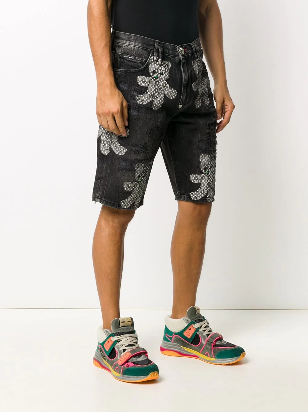 teddy bear denim bermudas - 3