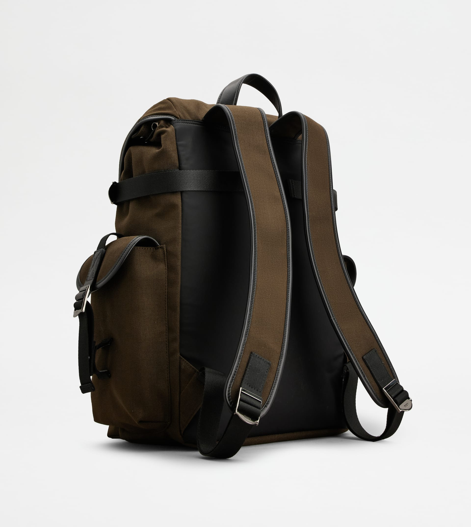 BACKPACK IN FABRIC AND LEATHER MEDIUM - BROWN, BLACK - 3