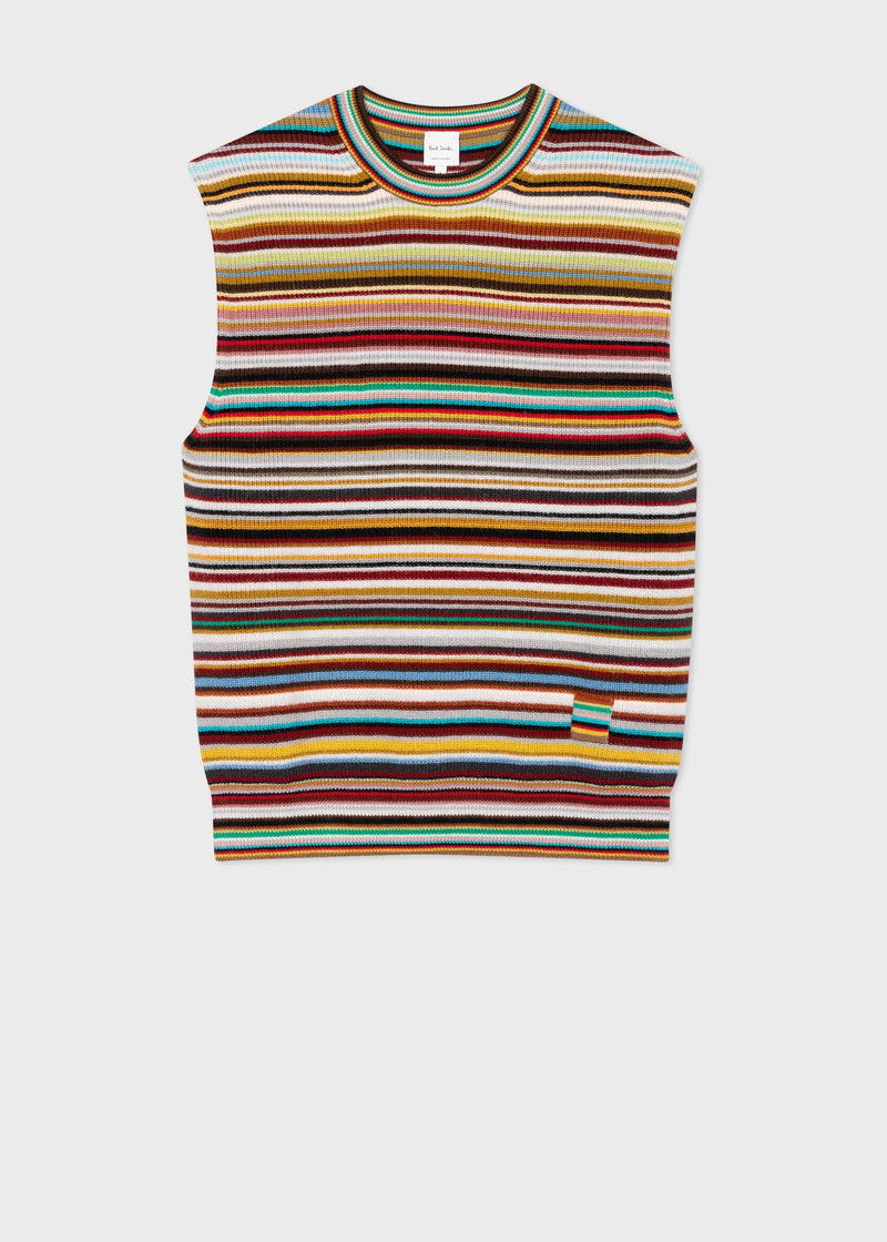 'Signature Stripe' Wool Vest 1