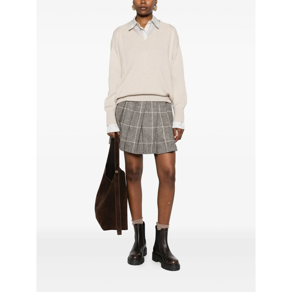 Brunello Cucinelli Grey Skirts - Pleated Skirts Women - 2