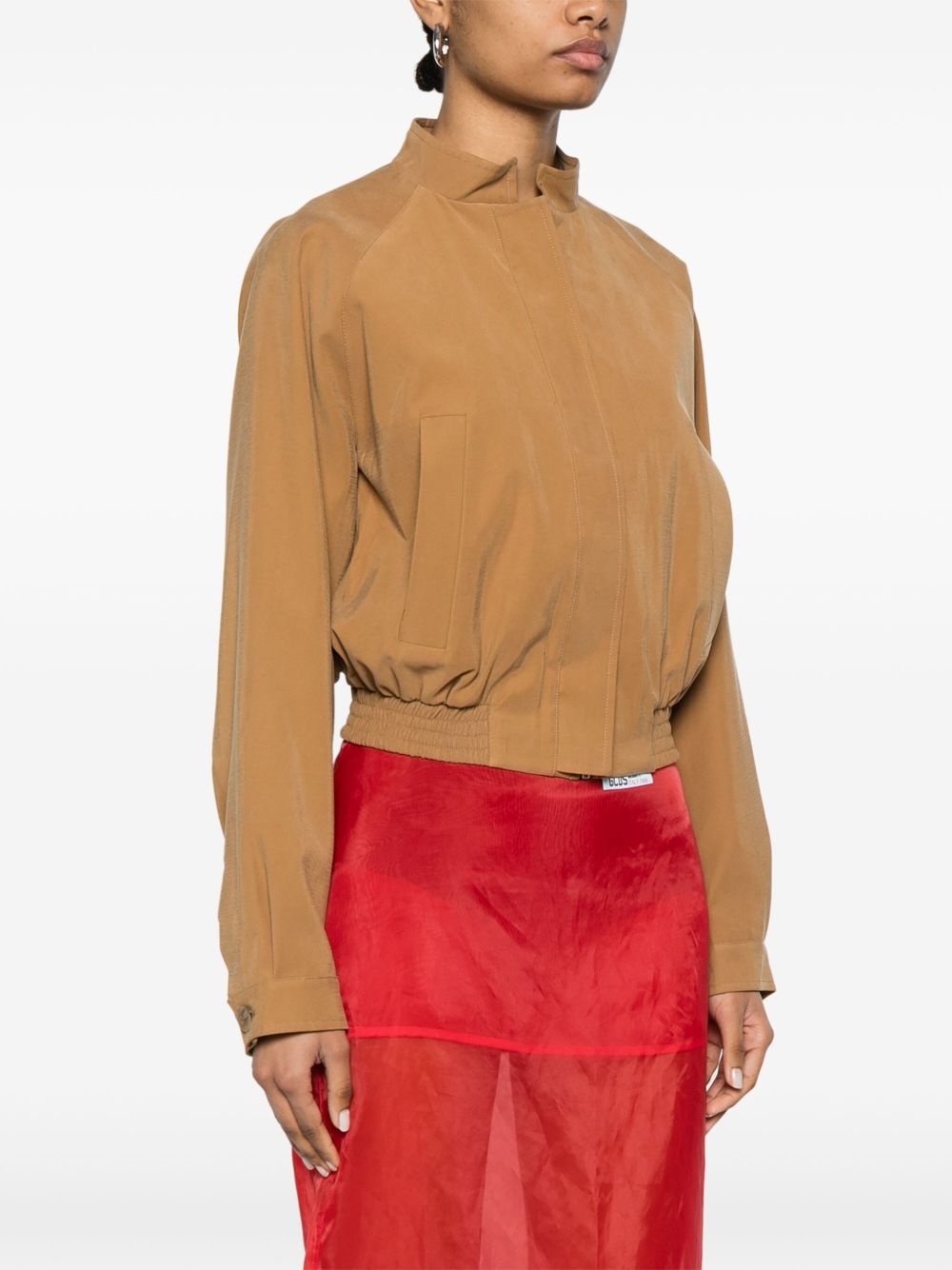 cropped tailoring bomber jacket - 3