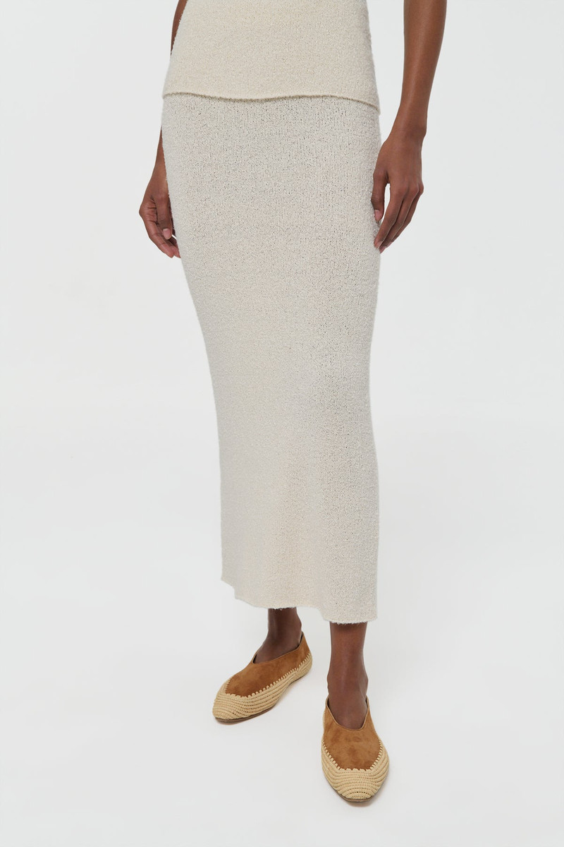 Terranova Knit Maxi Skirt in Off White Mulberry Silk 5