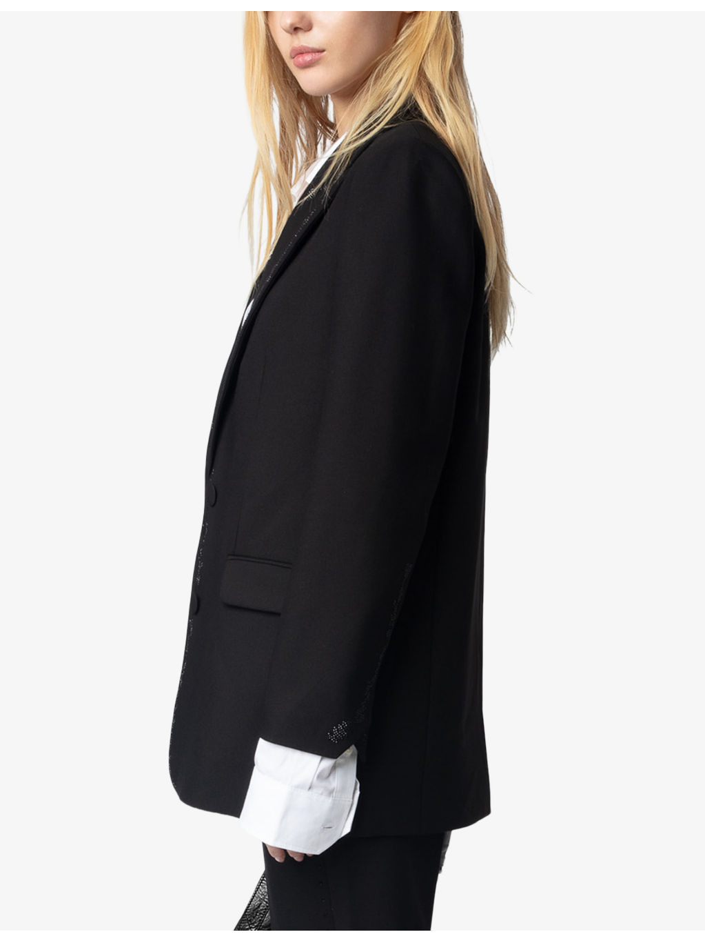 Viva rhinestone-embellished stretch-woven blazer - 5