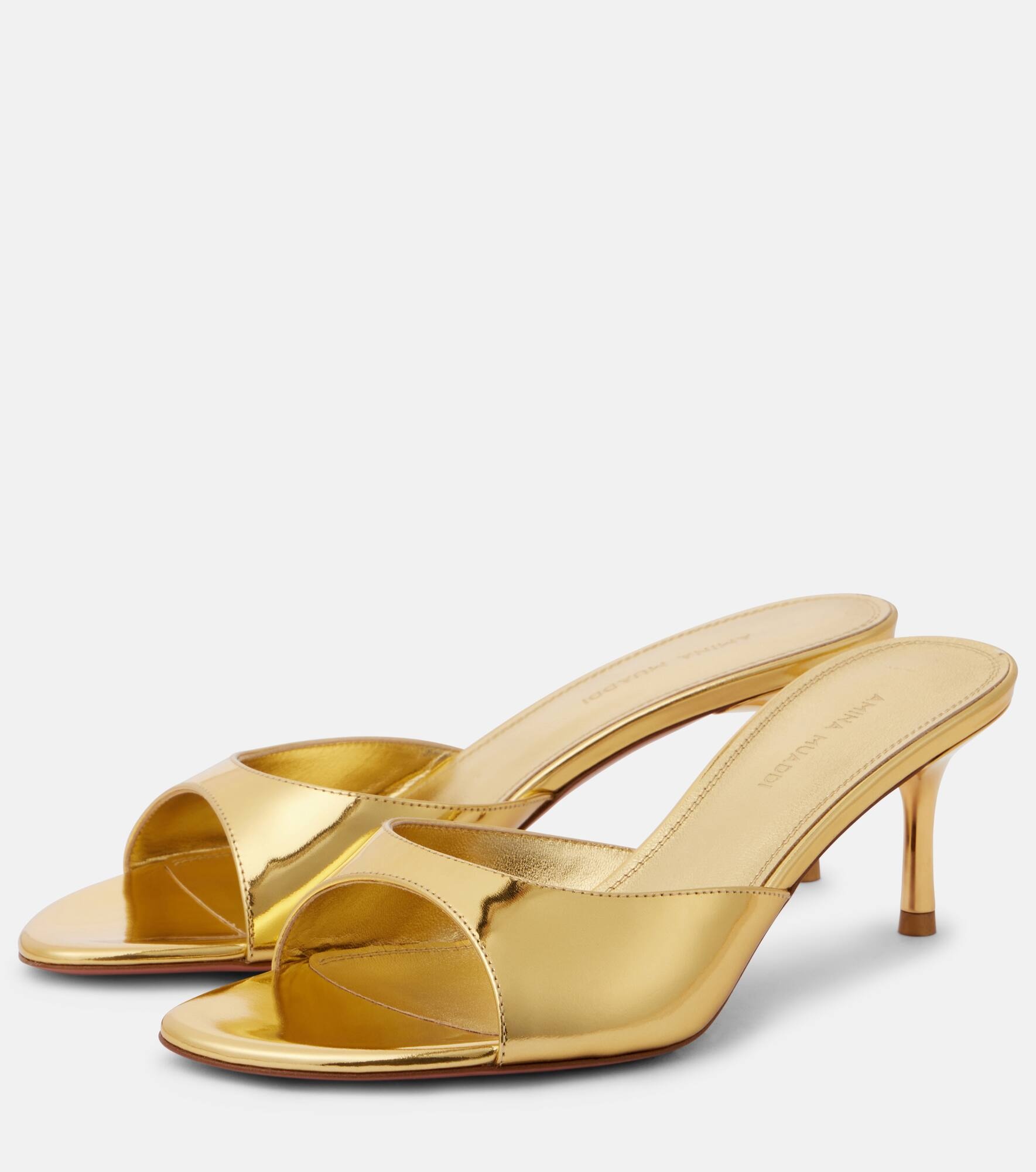 Jeanne 60 metallic leather mules - 5
