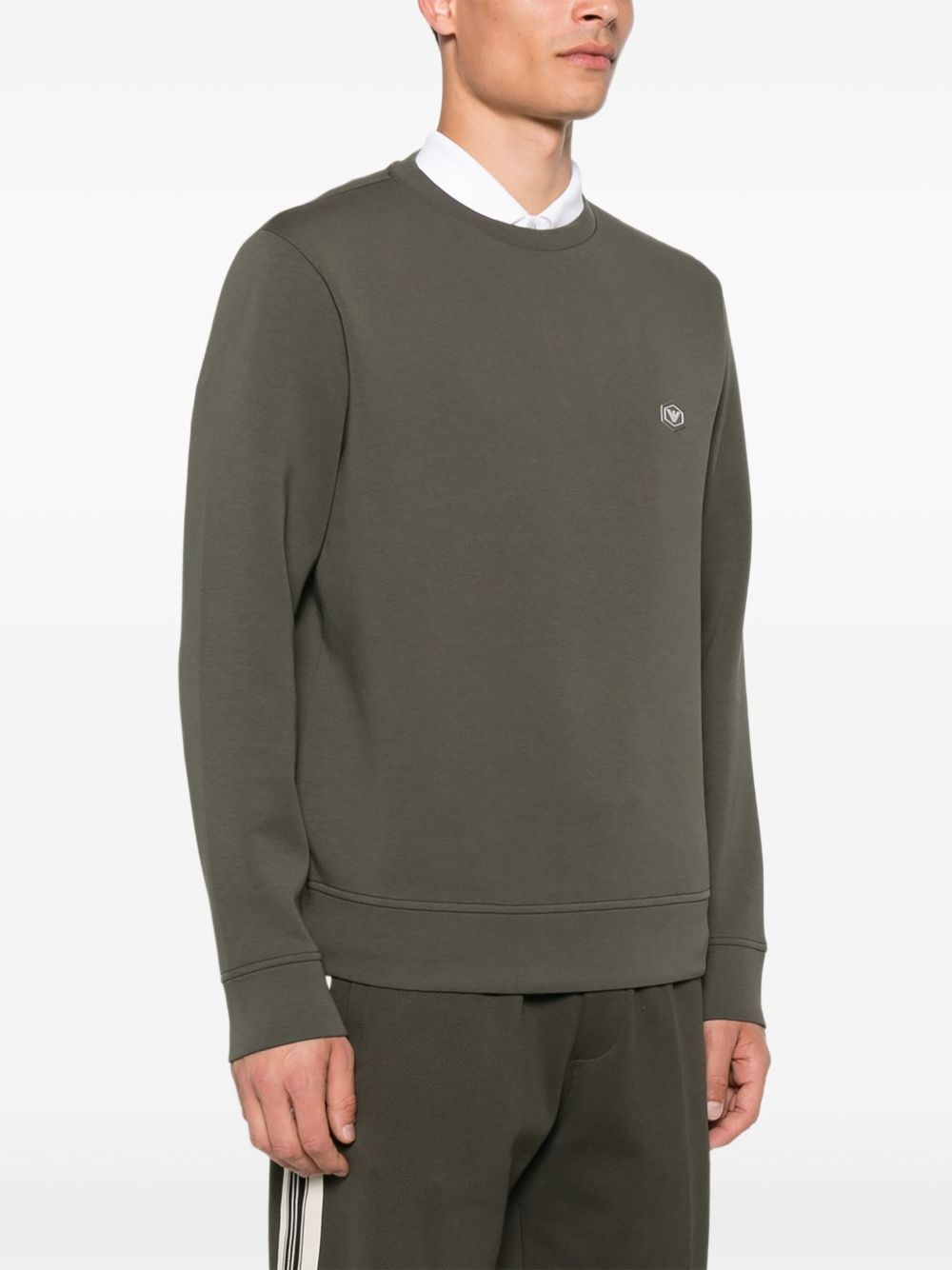 logo-patch crew-neck sweatshirt - 3