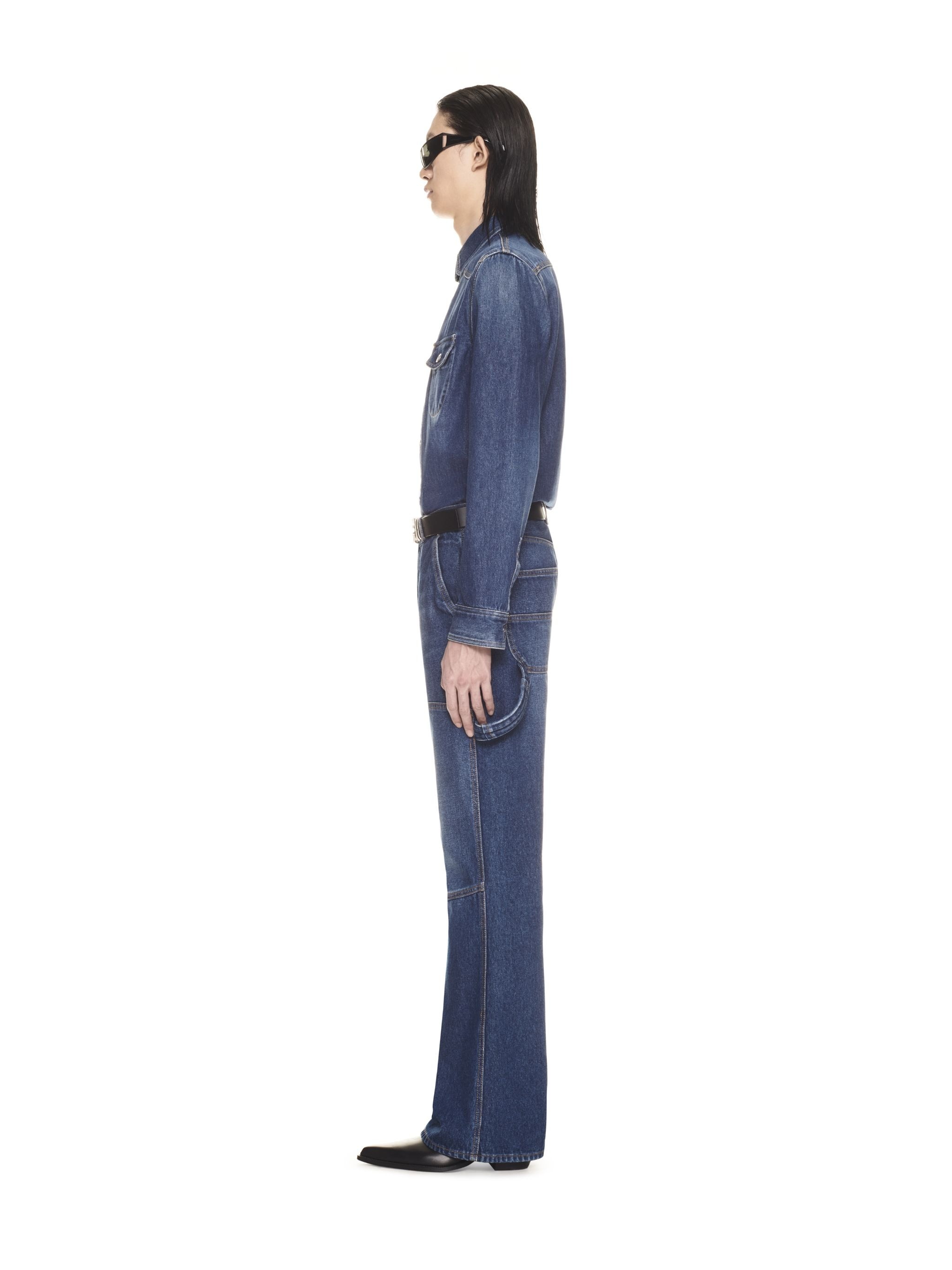 Arr Emb Skinny Denim Shirt Medium Blue N - 3