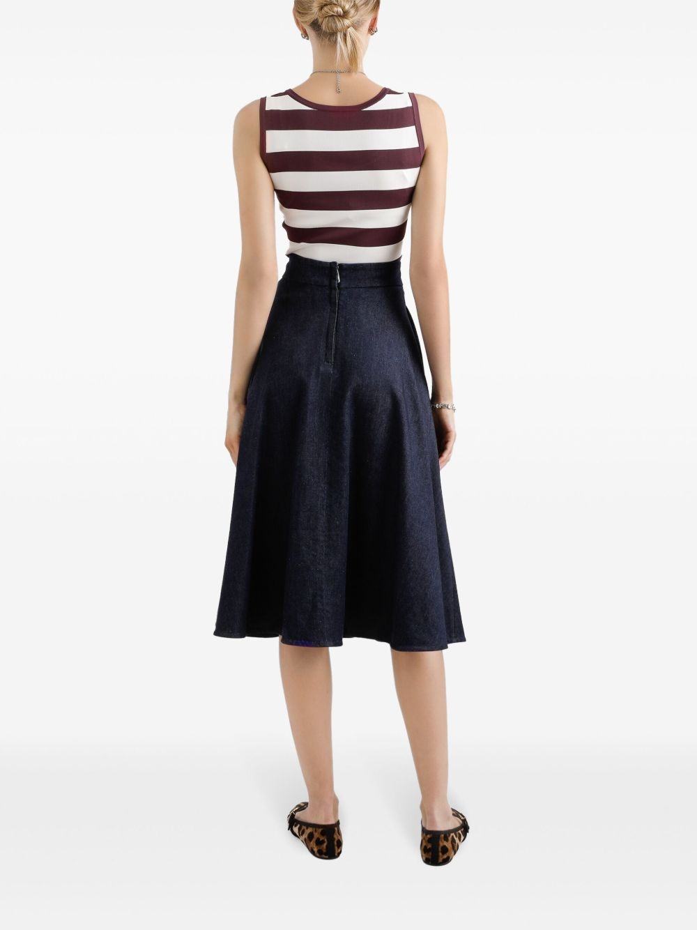 logo-plaque midi skirt - 3