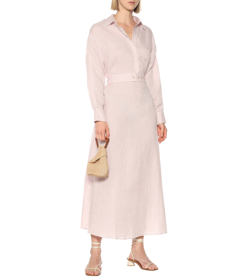 ASCENO Porto linen maxi shirt dress outlook