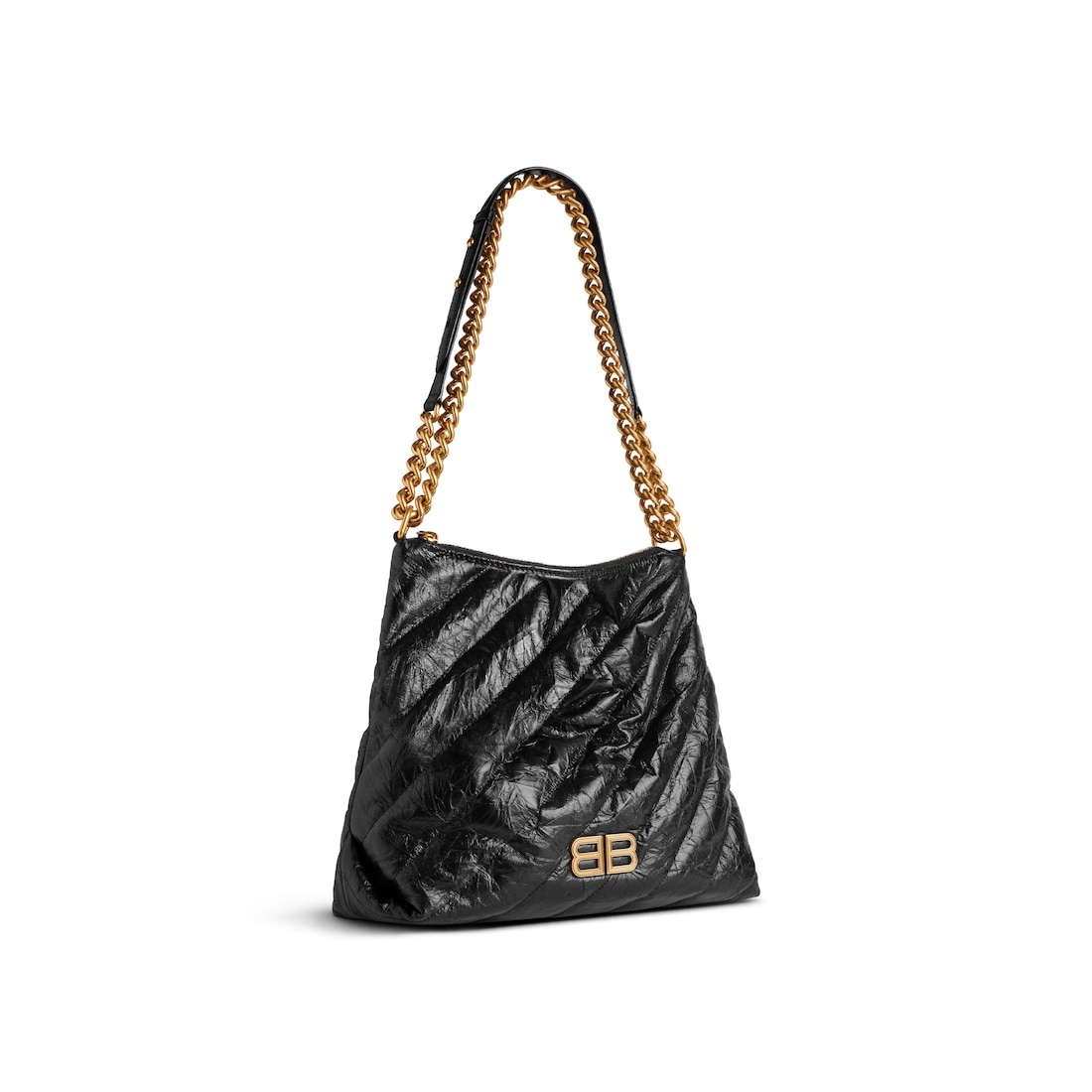 Women's Crush Medium Hobo Bag Quilted  in Black - 4