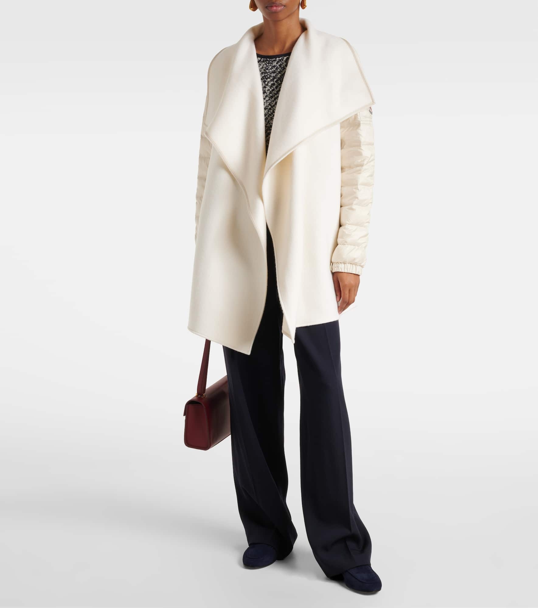 Padded wool-blend felt cape - 2