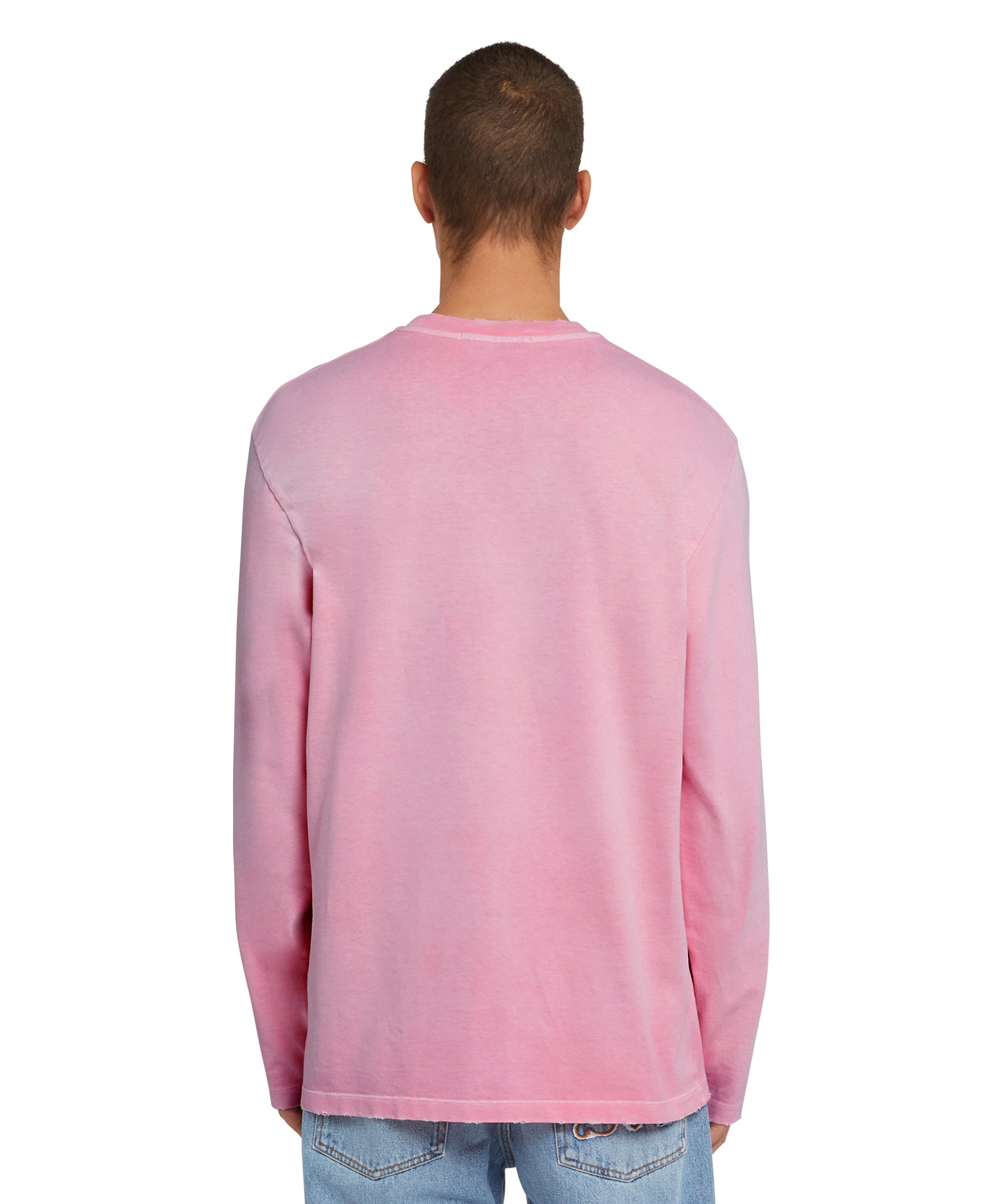 Cotton crewneck t-shirt with MSGM large logo print - 3
