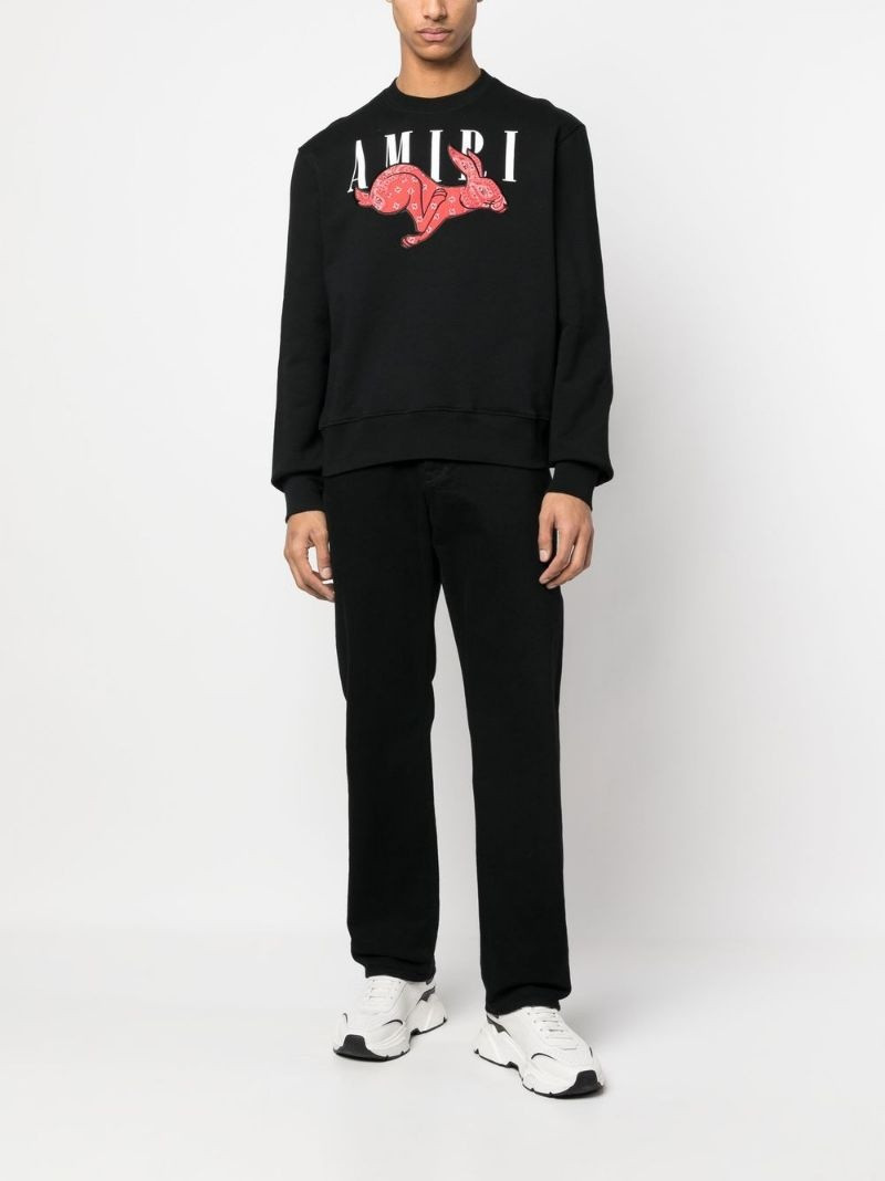 AMIRI appliqué detail logo-print sweatshirt outlook