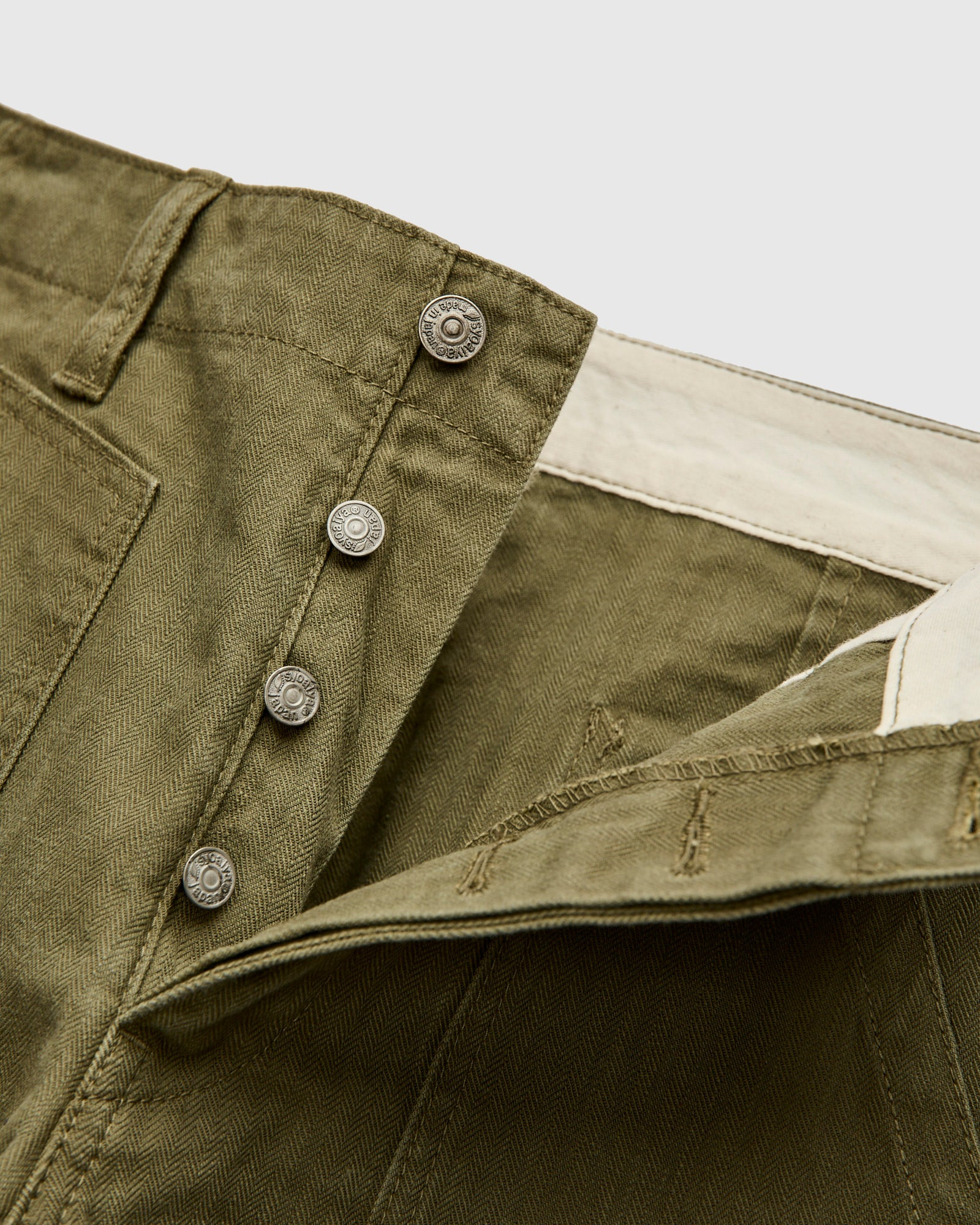 Sulfur Dye Herringbone Work Pants in Olive - 7