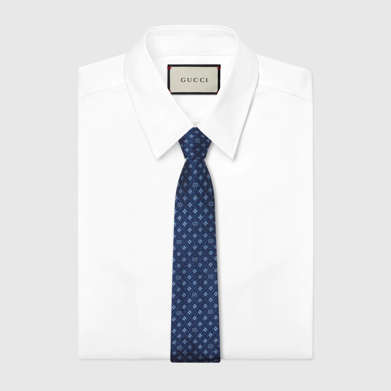 GUCCI GG and shamrocks silk tie outlook