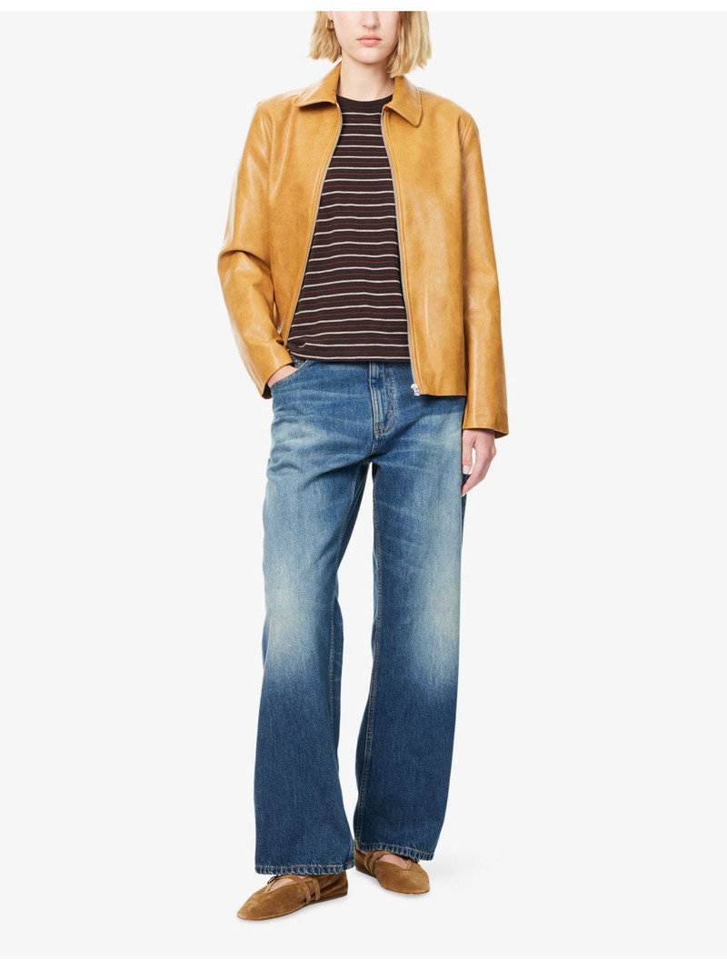 rag & bone Jordie Collared Faux-Leather Jacket outlook