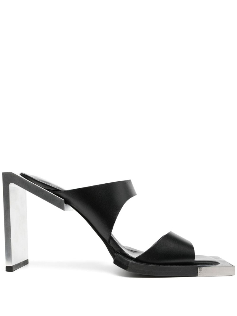 100mm square-open toe leather sandals 1