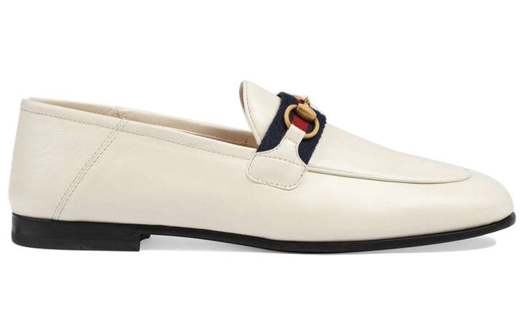 (WMNS) Gucci Loafer With Web 'White Leather' 631619-CQXM0-9065 - 2