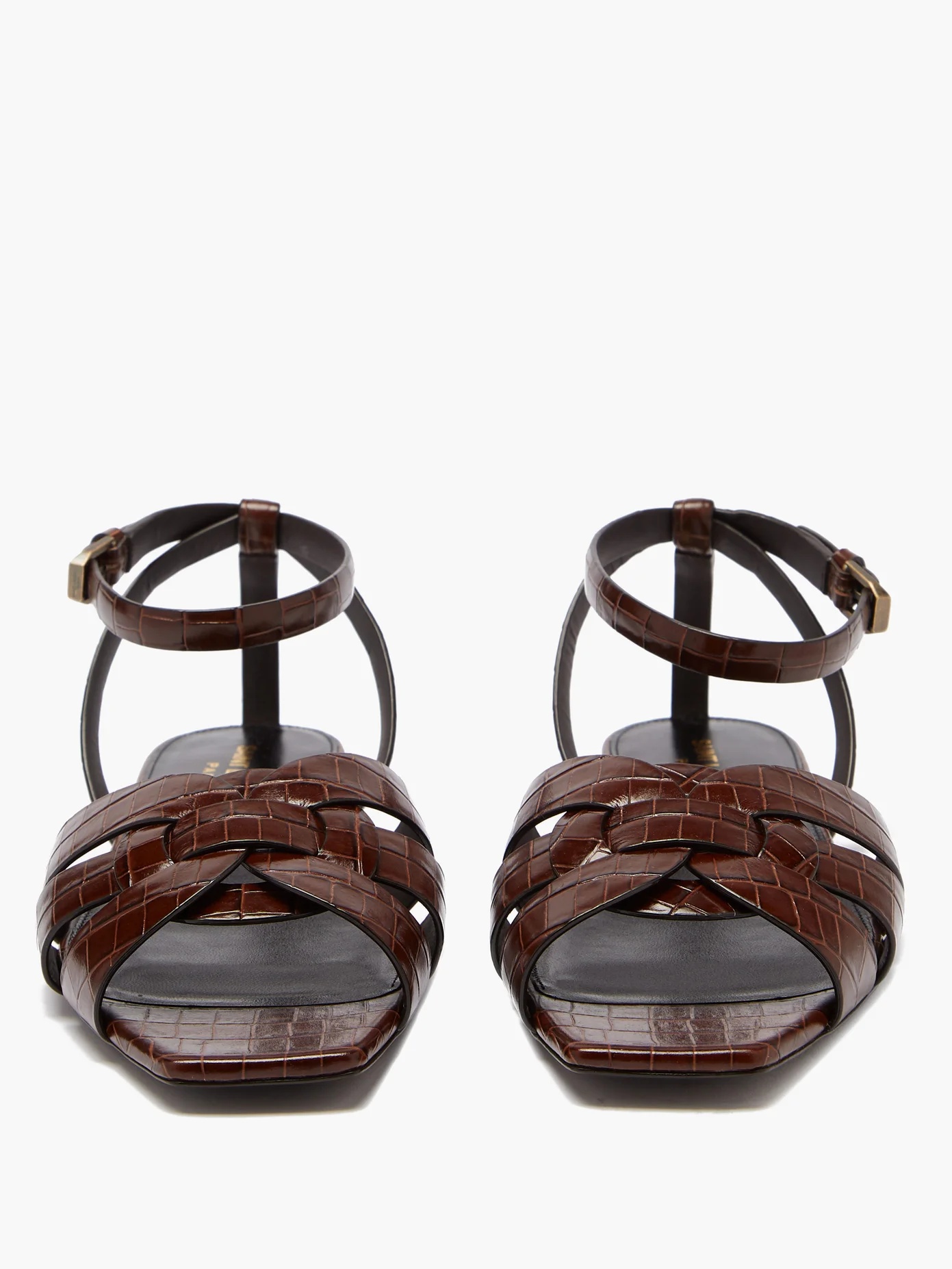 Tribute crocodile-effect leather sandals - 5