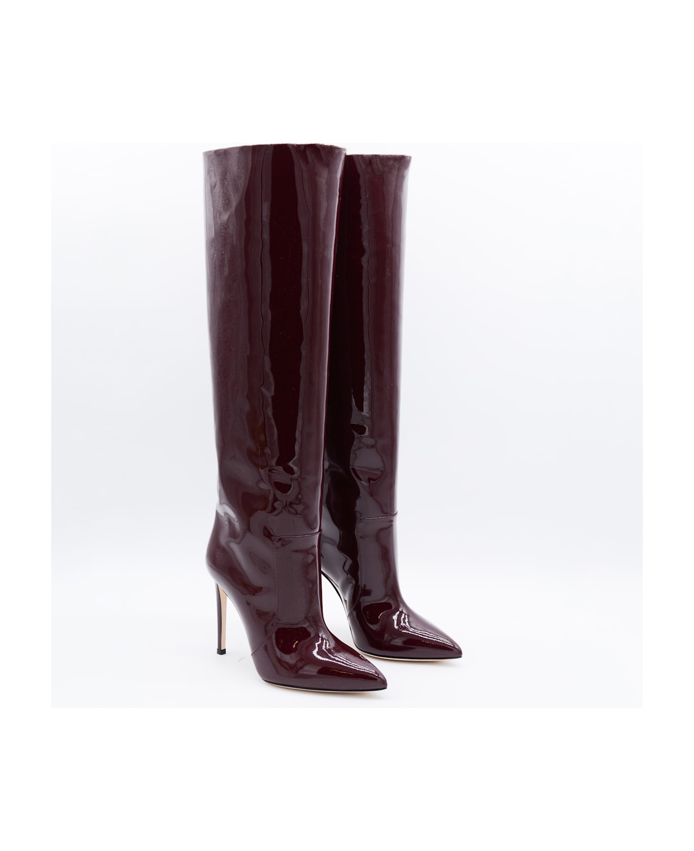 Dark Red Leather Boots - 1