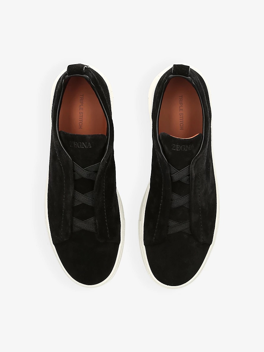 Triple Stitch panelled suede low-top trainers - 2