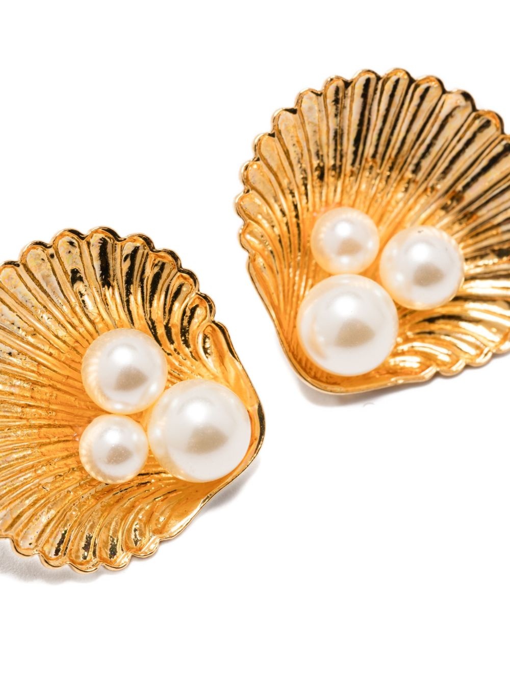 Maricela shell-pearl earrings - 3