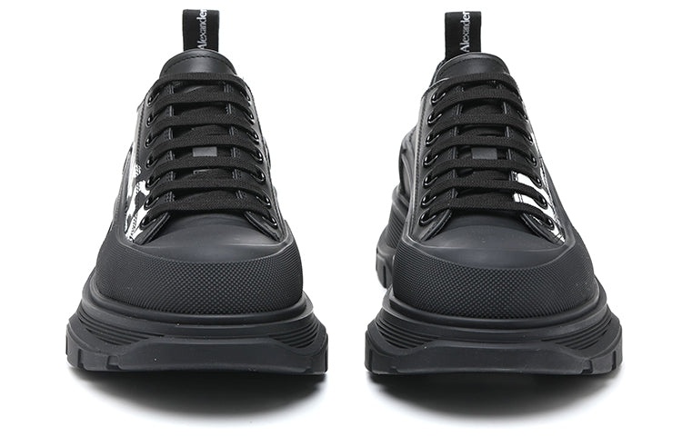 Alexander McQueen Graffiti Tread Slick Lace Up Shoes 'Black White' 711108WIAT61070 - 6