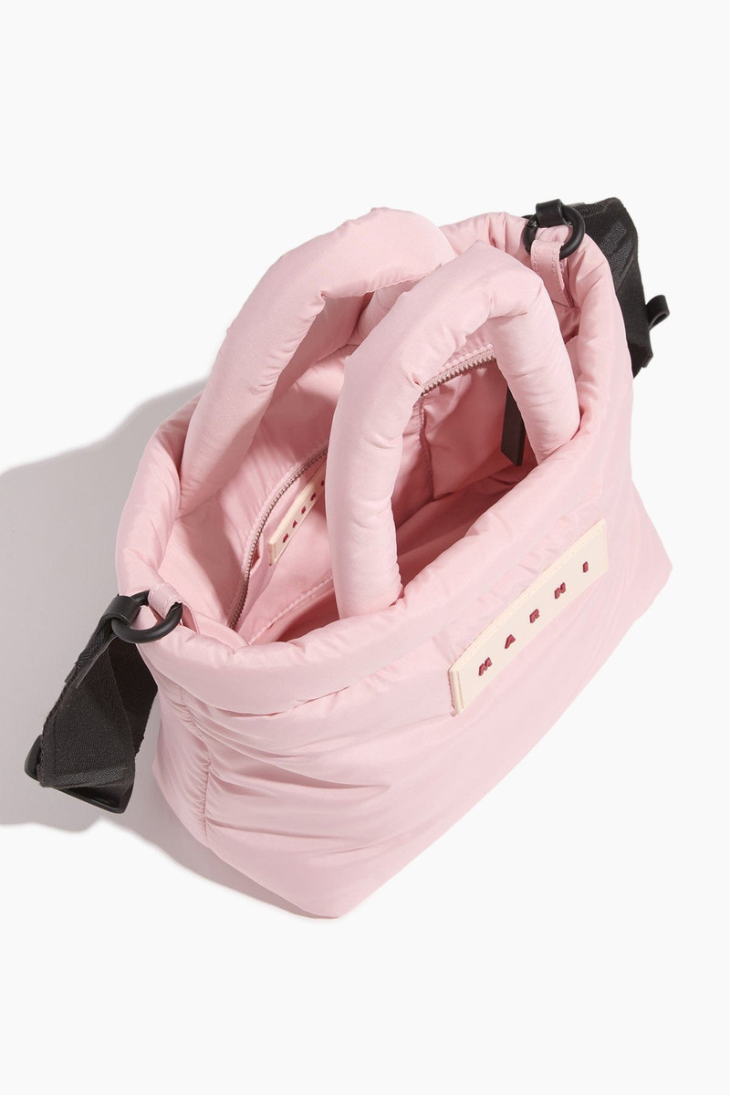 Nylon Puff Small Tote Bag in Cinder Rose 5