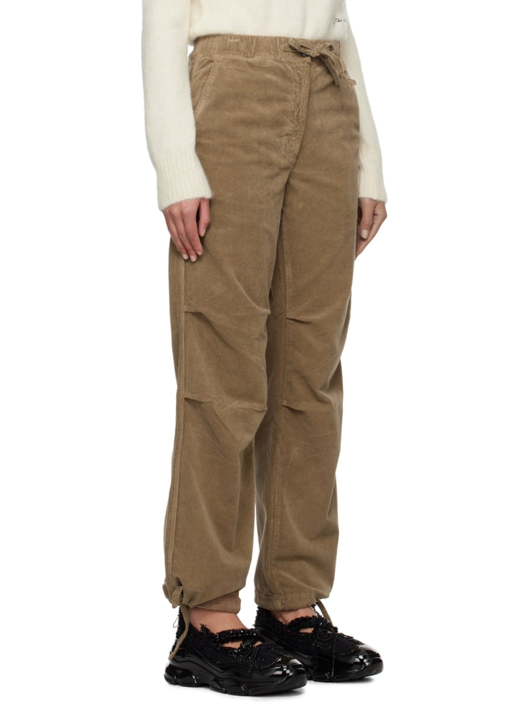 Tan Drawstring Trousers - 2