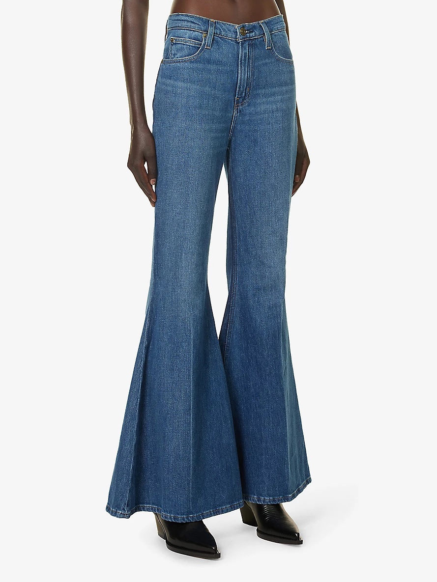 The Extreme Flare faded-wash straight-leg high-rise cotton and recycled-denim jeans - 3
