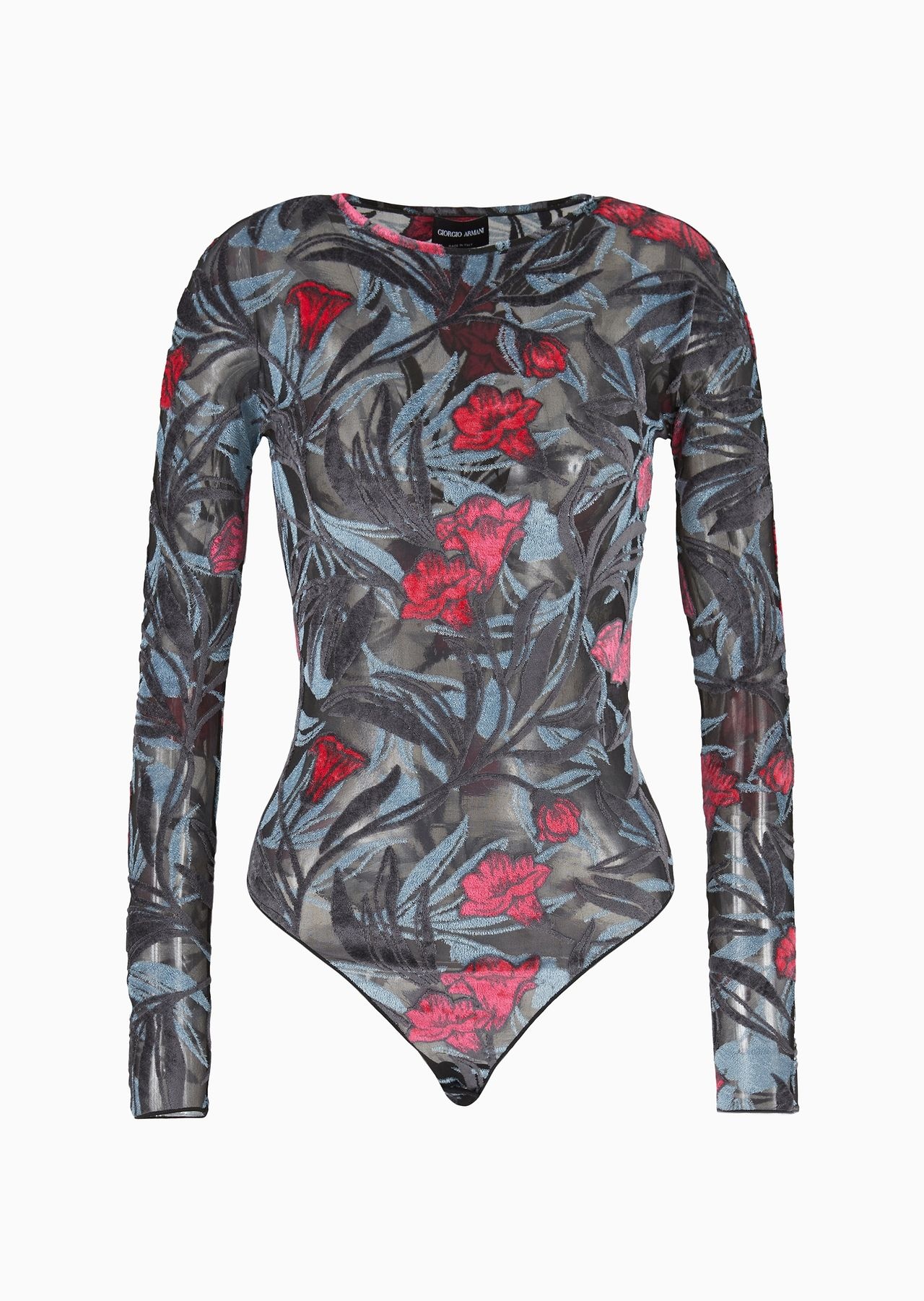 Viscose-blend floral bodysuit with floral jacquard - 1