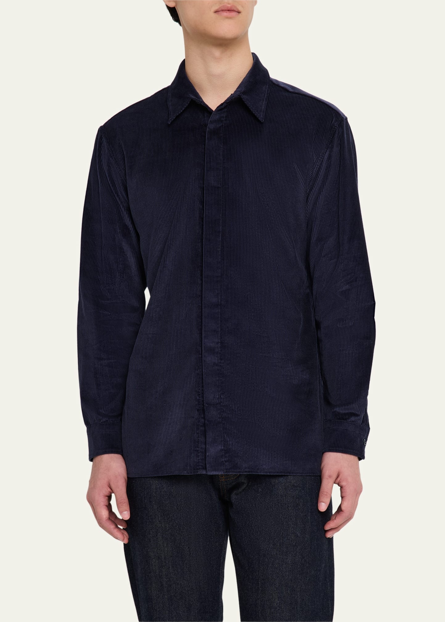 Men's Nicolas Corduroy Concealed-Placket Sport Shirt - 4