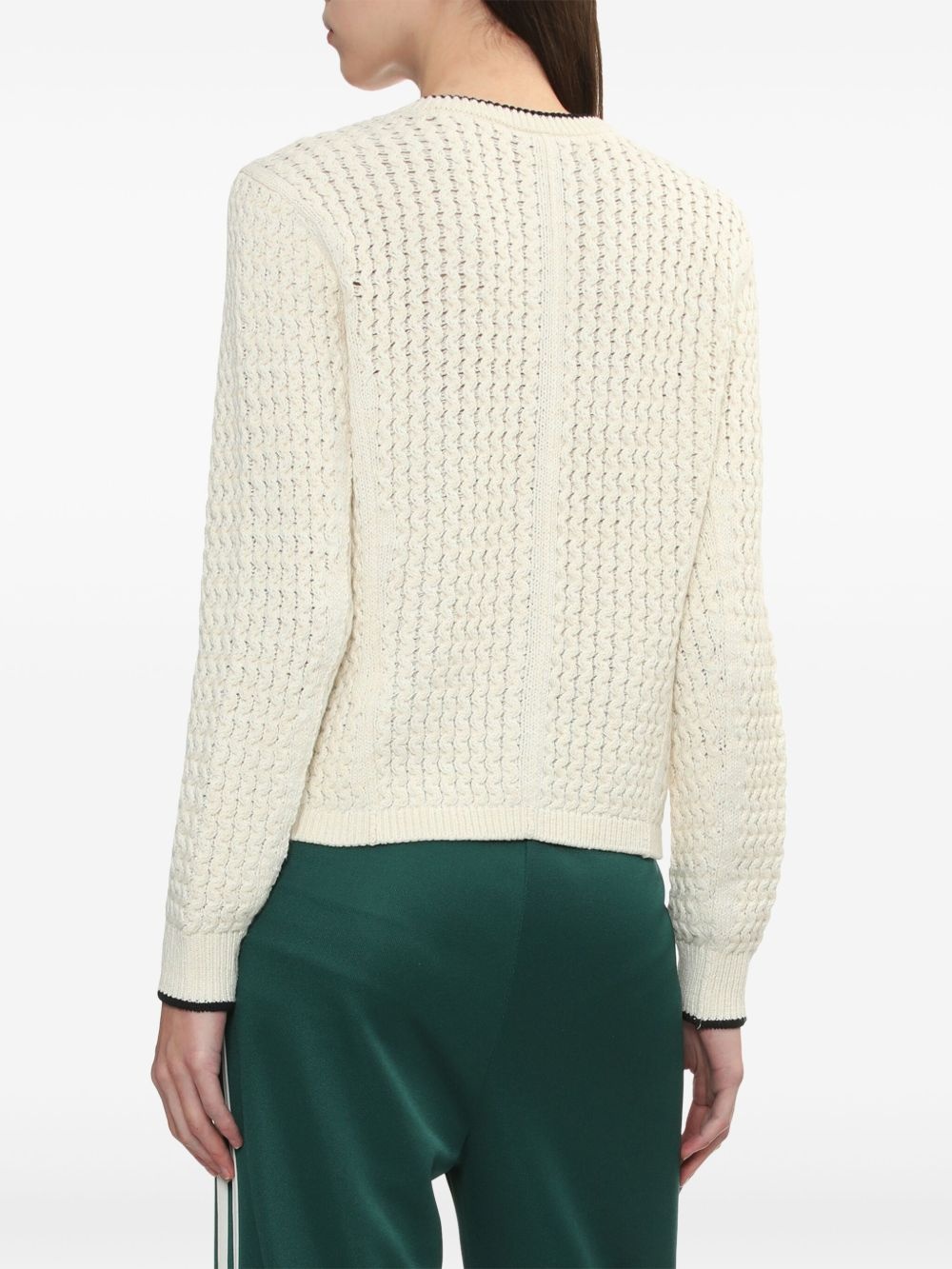 contrasting-trim cardigan - 4