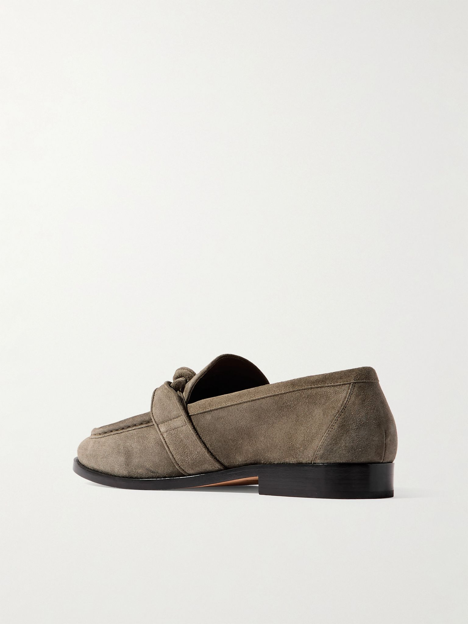 Astaire Knotted Suede Loafers Gray - 4