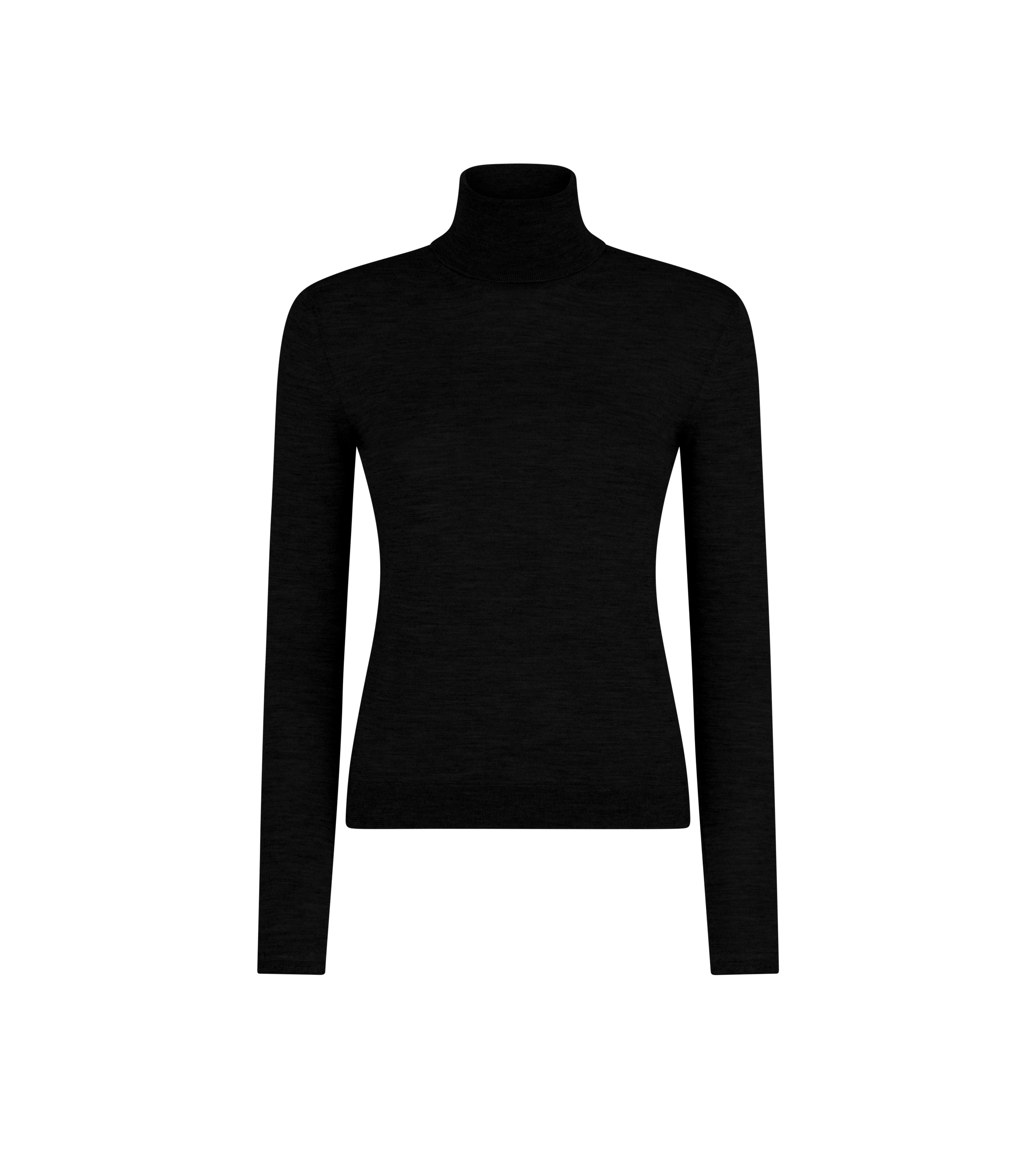 FINE CASHMERE SILK KNIT TURTLENECK TOP - 1