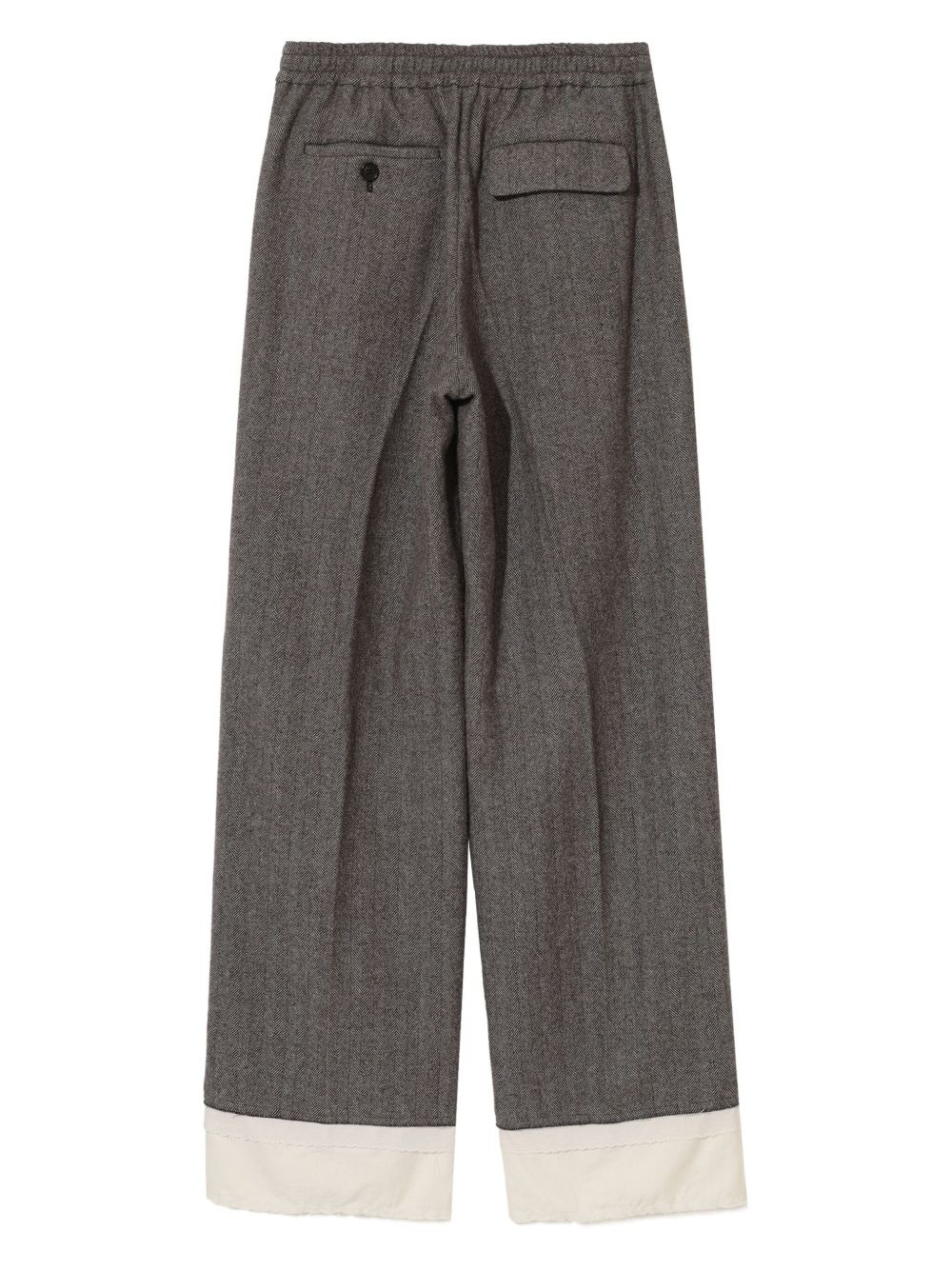 UP2E1507 herringbone elastic-waist trousers - 2